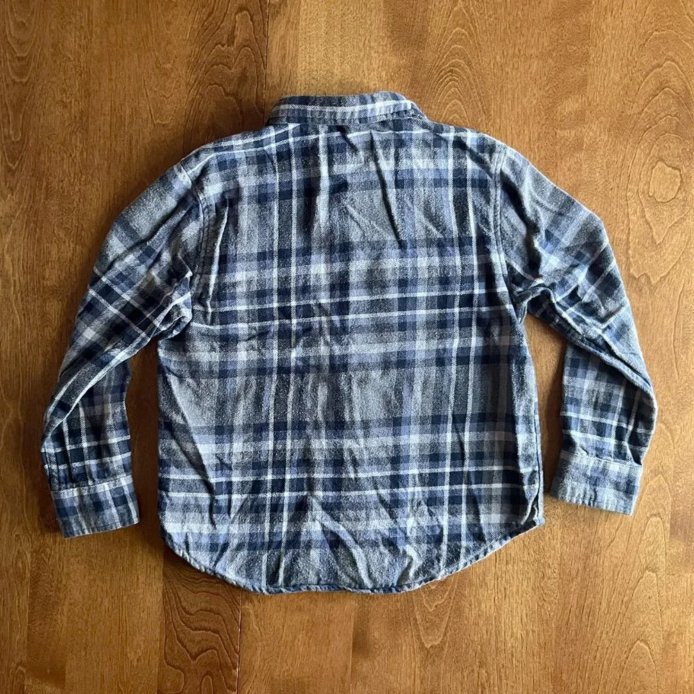 Old Navy gray and blue flannel shirt S 6-7